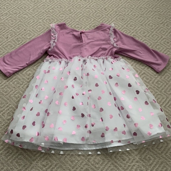 Pippa & Julie Heart Print Tulle Pink Purple and White Dress 18M - Picture 5 of 5